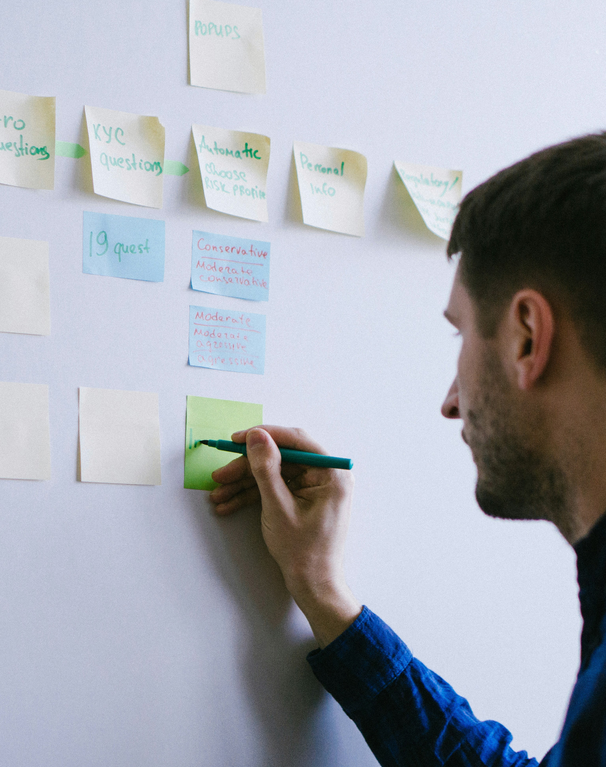 Researcher reviewing data